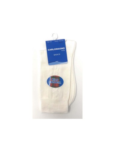 Calcetín junior hilo de Escocia labrado 81/30 de Carlomagno - NATURAL