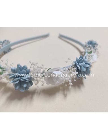 Diadema flores Elia y gypsophila de Siena complementos - AZUL FRANCIA