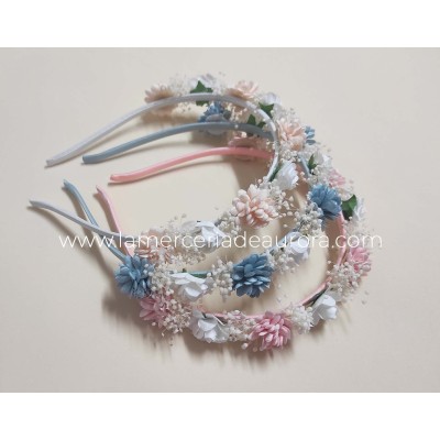 Diadema flores Elia y gypsophila de Siena complementos 2