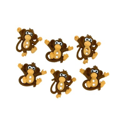 Botones decorativos Sew cute Monkeys (6 piezas) de Dress It Up