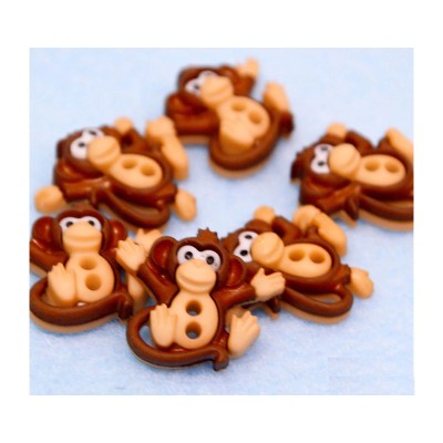 Botones decorativos Sew cute Monkeys (6 piezas) de Dress It Up 2