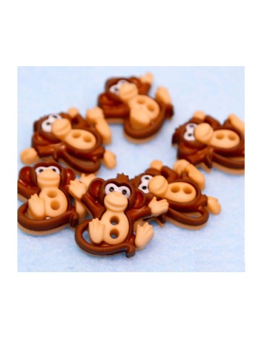 Botones decorativos Sew cute Monkeys (6 piezas) de Dress It Up