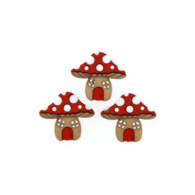 Botones decorativos Mushroom Houses (4 piezas) de Dress It Up