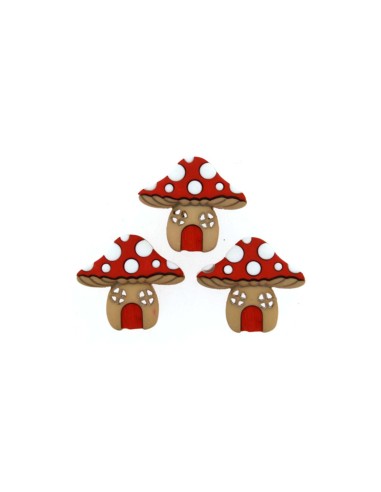 Botones decorativos Mushroom Houses (4 piezas) de Dress It Up