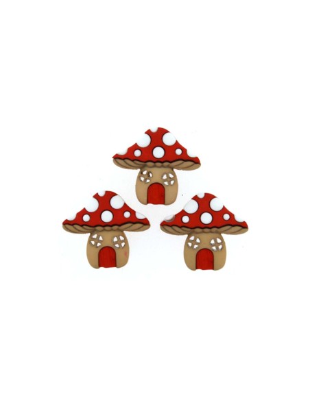 Botones decorativos Mushroom Houses (4 piezas) de Dress It Up