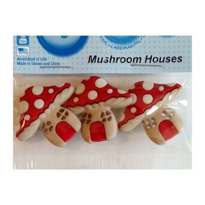 Botones decorativos Mushroom Houses (4 piezas) de Dress It Up 2
