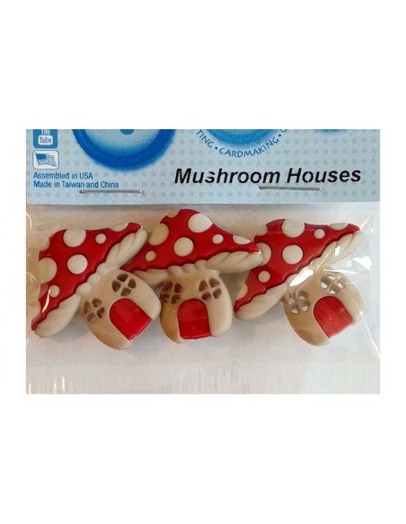 Botones decorativos Mushroom Houses (4 piezas) de Dress It Up