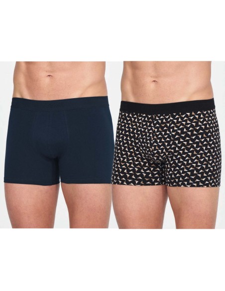 Bóxer hombre algodón fantasía y liso (2 uds) PB43 de Don Algodón - MARINO Y NEGRO FANTASÍA Bóxer hombre algodón fantasía y liso (2 uds) PB43 de Don Algodón - MARINO Y NEGRO FANTASÍA