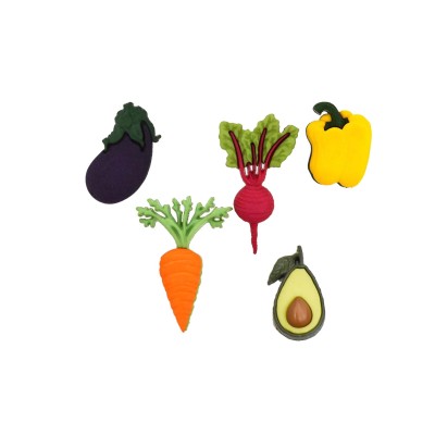Botones decorativos Fresh produce (5 piezas) de Dress It Up
