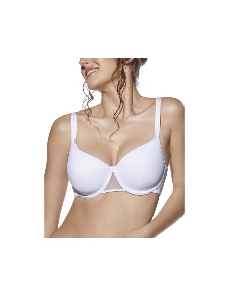 Sujetador Sara copa D con aros y relleno de Selene - BLANCO Sujetador Sara copa D con aros y relleno de Selene - BLANCO