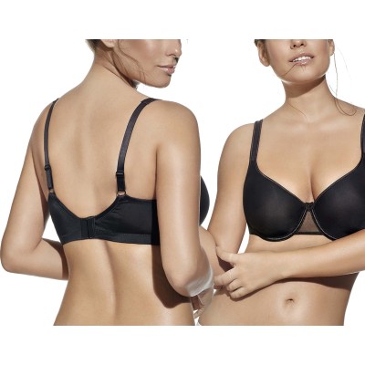 Sujetador Sara copa D con aros y relleno de Selene - NEGRO