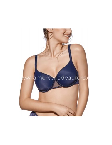 Sujetador Sara copa D con aros y relleno de Selene - MARINO