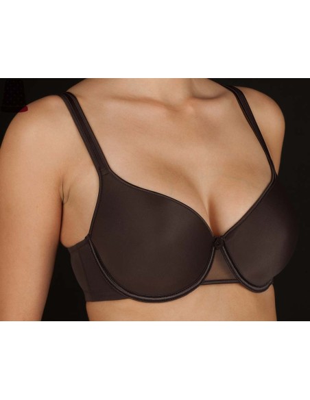 Sujetador Sara copa D con aros y relleno de Selene - MARRÓN Sujetador Sara copa D con aros y relleno de Selene - MARRÓN