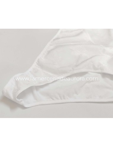 Braga bikini bajo jackard flores poliamida 126 de Naiara - BLANCO