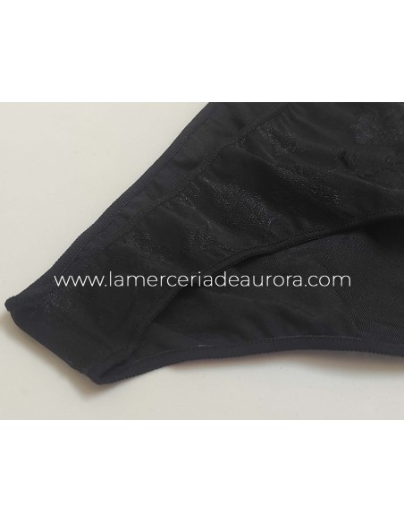 Braga bikini bajo jackard flores poliamida 126 de Naiara - NEGRO Braga bikini bajo jackard flores poliamida 126 de Naiara - NEGRO