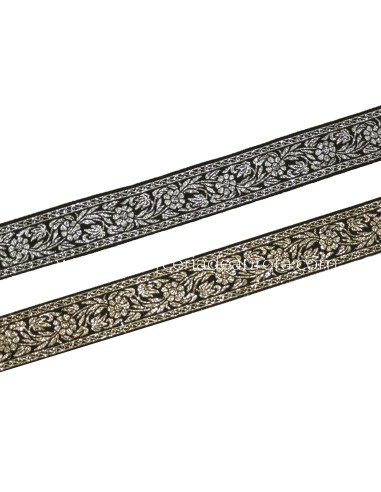 Tapacosturas tejido floral metalizado (ancho 2,5cm) de Spiral - varios colores