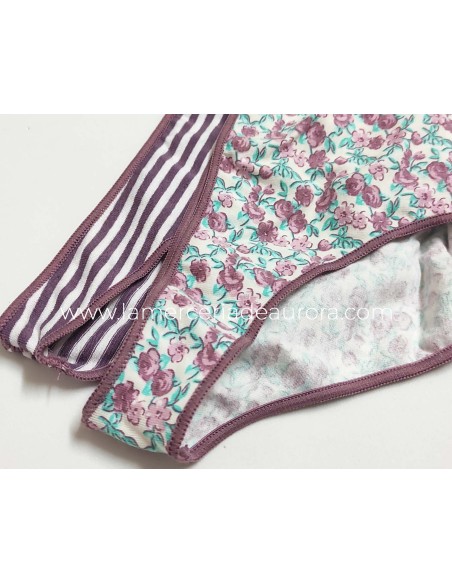 Braga bikini bajo fantasía (pack 2 uds) 675 de Naiara - RAYAS FINAS Y FLORAL VINO Braga bikini bajo fantasía (pack 2 uds) 675 de Naiara - RAYAS FINAS Y FLORAL VINO