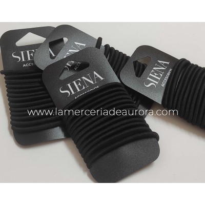 Coleteros negros goma lisa (12 uds) de Siena complementos 2