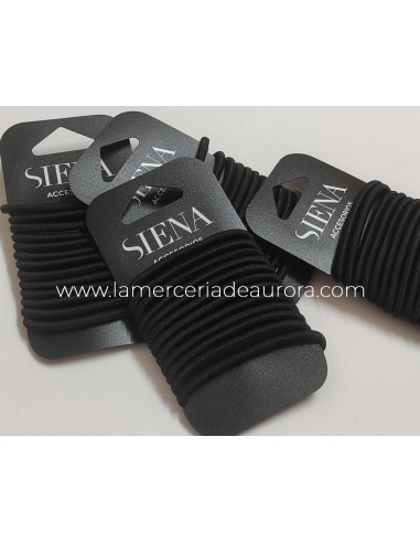 Coleteros negros goma lisa (12 uds) de Siena...