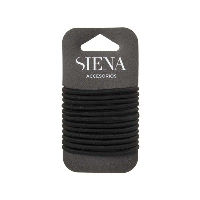 Coleteros negros goma lisa (12 uds) de Siena complementos