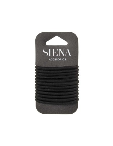 Coleteros negros goma lisa (12 uds) de Siena complementos
