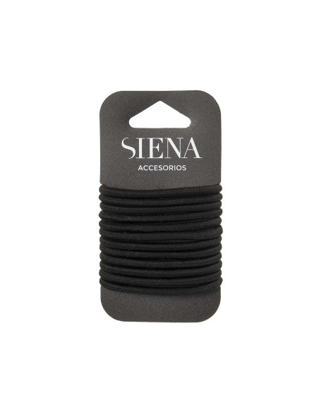Coleteros negros goma lisa (12 uds) de Siena complementos