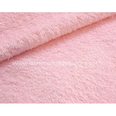 Tela felpa de algodón  (rizo toalla) ROSA