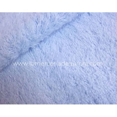 Tela felpa de algodón (rizo toalla) azul celeste