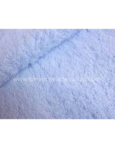 Tela felpa de algodón (rizo toalla) azul celeste