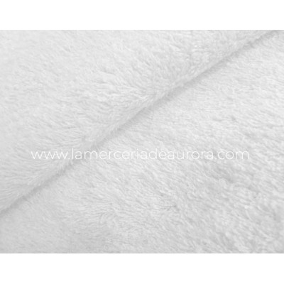 Tela felpa de algodón (rizo toalla) blanca