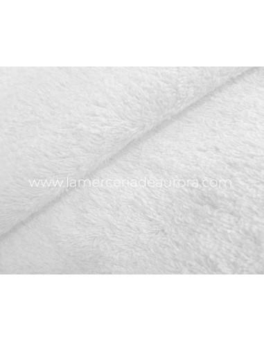 Tela felpa de algodón (rizo toalla) blanca