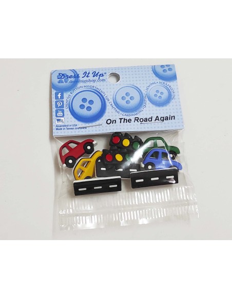 Botones decorativos On the road again (9 piezas) de Dress It Up