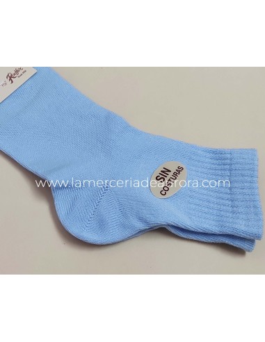 Calcetín algodón sin costuras 6000 de Lepetit - CELESTE