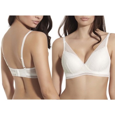 Sujetador bralette Regina copa B sin aros con relleno de Selene - MARFIL