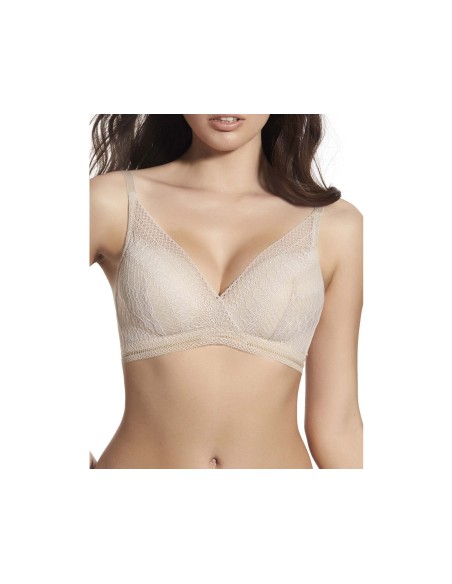 Sujetador bralette Regina copa B sin aros con relleno de Selene - TIERRA