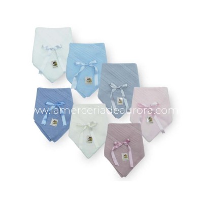 Chal-Toquilla bebé perlé cenefas de La Casita de Pepito - BLANCO-CELESTE-GRIS-ROSA-AZULÓN-CRUDO-MAQUILLAJE