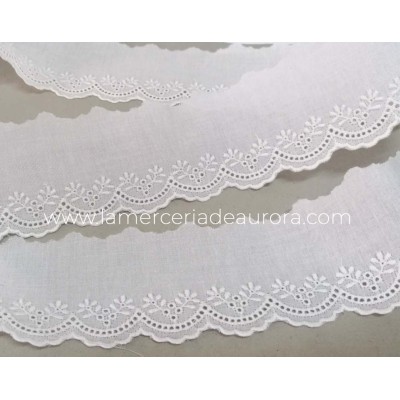 Puntilla de batista bordada (5,5 cm) Melisa