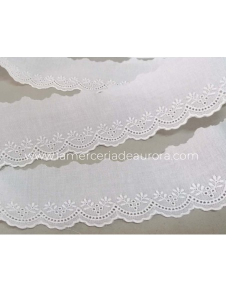 Puntilla de batista bordada (5,5 cm) Melisa