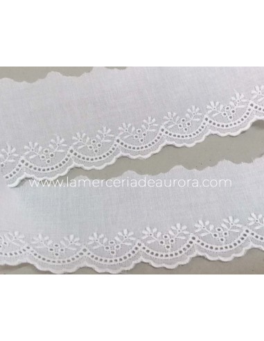 Puntilla de batista bordada (5,5 cm) Melisa