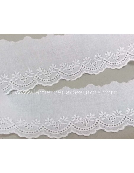Puntilla de batista bordada (5,5 cm) Melisa