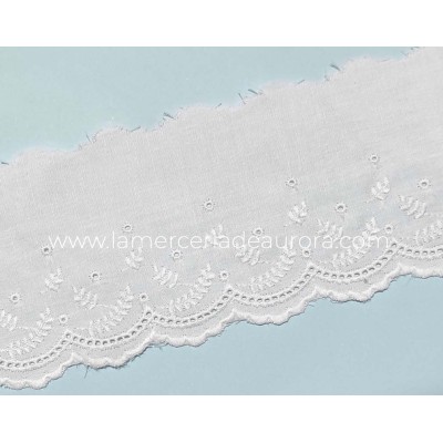 Puntilla batista bordada (7cm) Ramas