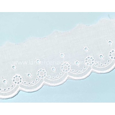 Puntilla de batista bordada (ancho 5,5cm) Anillos
