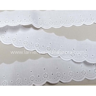 Puntilla de batista bordada (ancho 5,5cm) Anillos 2