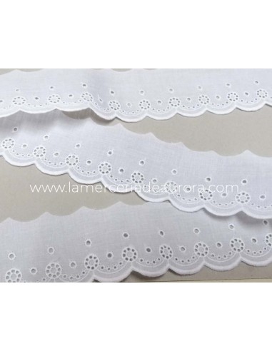 Puntilla de batista bordada (ancho 5,5cm) Anillos