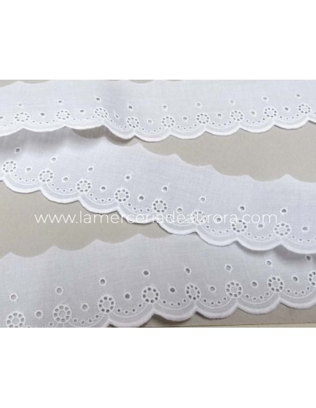 Puntilla de batista bordada (ancho 5,5cm) Anillos
