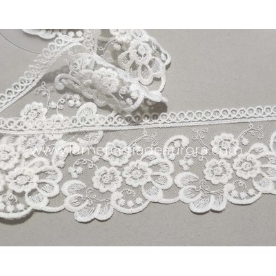 Encaje tul bordado (7,5cm) Carmen