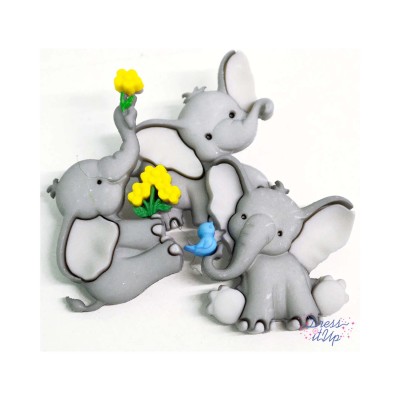 Botones decorativos Tiny trunks (3 piezas) de Dress It Up 2