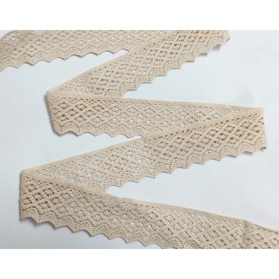 Encaje perlé beige (ancho 5cm) Ava