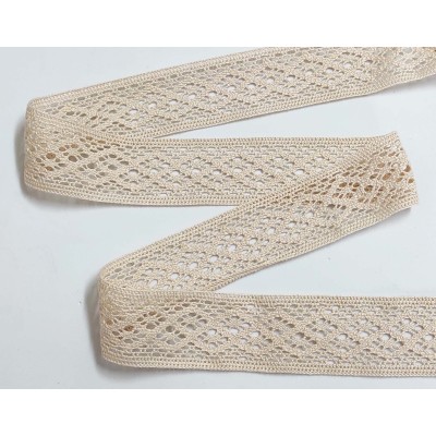 Entredós encaje perlé beige (ancho 4cm) Ava