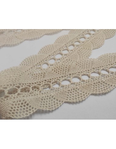 Entredós perlé con pasacintas beige (ancho 5cm)...